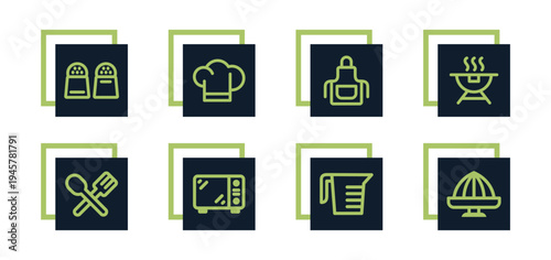 Chef, kitchen tools, oven, microwave, cooking, kitchen, food Icons Pack for Website, Apps and UI Interfaces