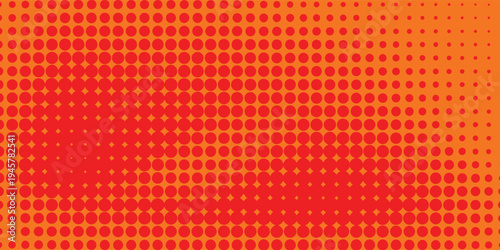 Dots halftone orange color pattern gradient texture with technology digital background. Dots pop art comics with summer background. modern Dots halftone vector modern design eps10
