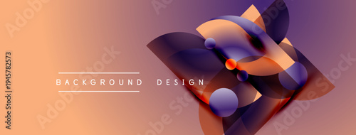 Abstract design features flowing shapes, vibrant colors, gradient background. Modern aesthetic, dynamic composition, visual appeal.