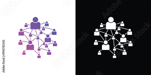 Network of people connected to each other in a social network.