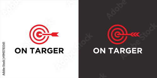 On Targer Logo Design A Red Target with an Arrow Business Branding.