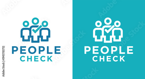 People Check Logo Group of People with Check Mark Symbol.