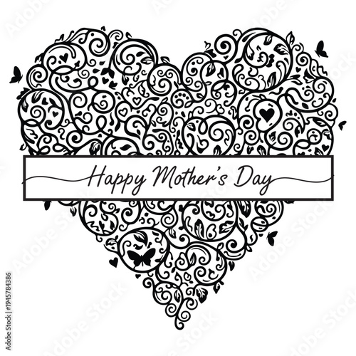 Heart Shape Floral – Happy Mothers Day