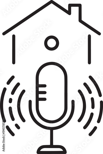 Minimalist smart home voice control with microphone and house