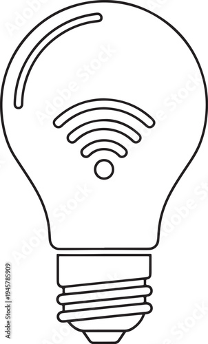 Minimalist smart light bulb with wi fi symbol smart bulb