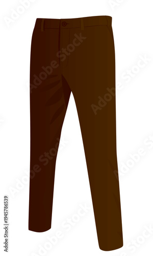 Brown chino pants. vector illustration