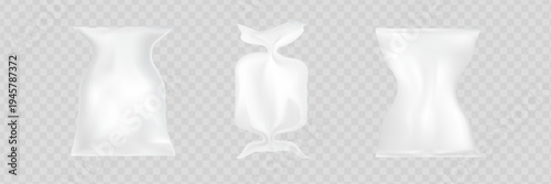 Plastic Packaging Wrap. Polyethylene Package for food. Vector