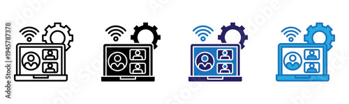 Webinar Icon Multi Style Vector Illustration