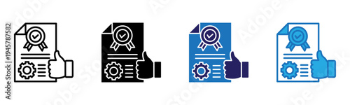 Certification Icon Multi Style Vector Illustration