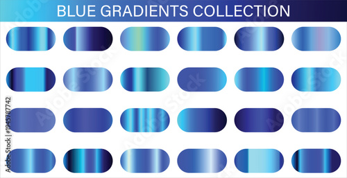 Blue gradient collection modern color palette set abstract gradient backgrounds for graphic design and UI elements