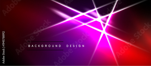 Vibrant abstract background. Pink, purple hues radiate from central bright point. Dynamic lines create energetic visual effect.