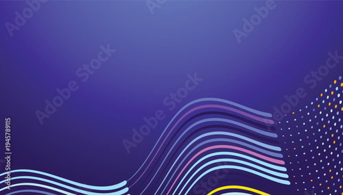 Abstract Neon Flowing Wave Lines Futuristic Technology Background