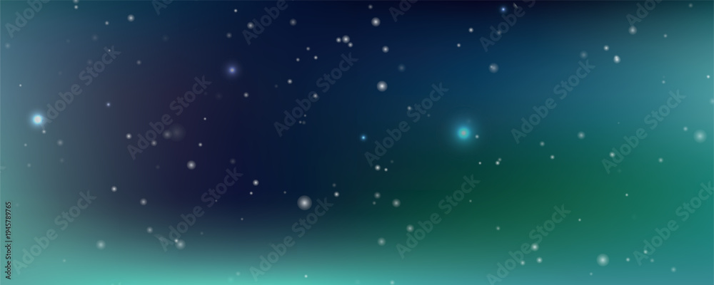 Obraz premium Northern Lights Gradient Starry Sky Background with Glowing Stars and Aurora Glow