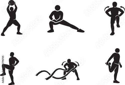 Group workout activities for active lifestyle fitness training and body movement