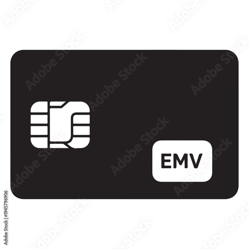 Black credit card with EMV chip