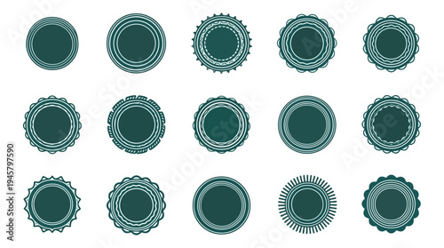 Abstract teal circular patterns on black background