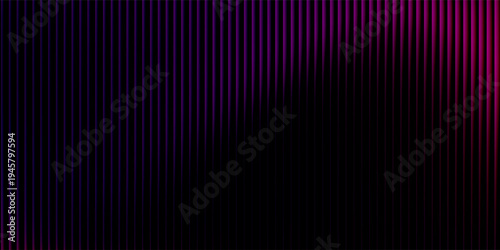 3d transparent ribbed glass background with refraction and holographic effect. Reeded glass with rainbow gradient. Render of corrugated wall with overlay reflection light on dark.