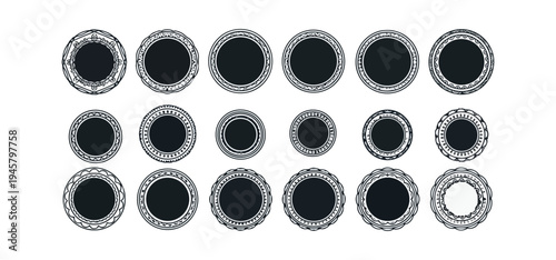 Circular ornamental designs on black background conceptual vector