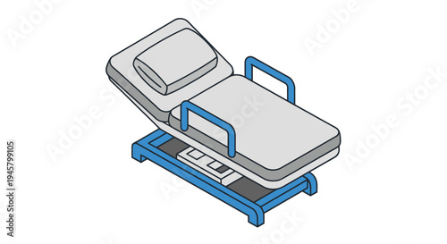 Adjustable Medical Bed with Headrest and Armrests.