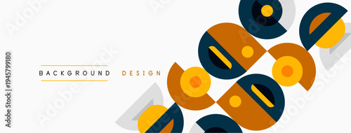 Abstract geometric shapes, orange, gray, blue. Minimalist design, clean lines, modern aesthetic. Background element for various projects.