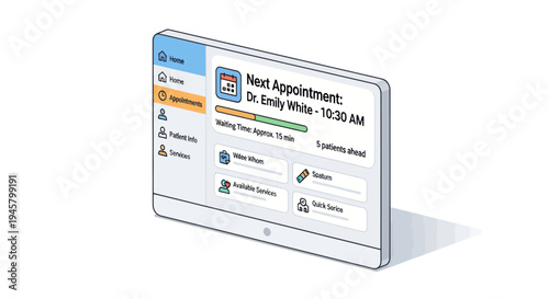 Digital Medical Appointment Interface Showing Patient Information.