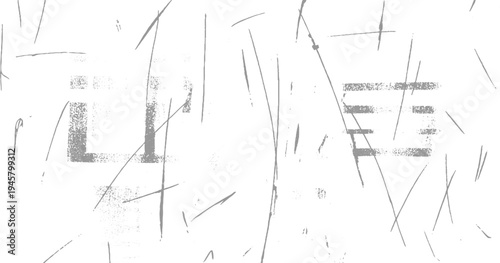 Abstract grey distressed textured background with scattered lines and pixelated shapes