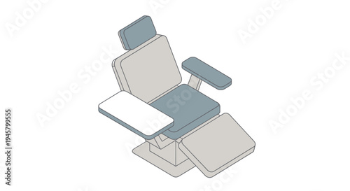 Medical Examination Chair with Adjustable Features and Tray.