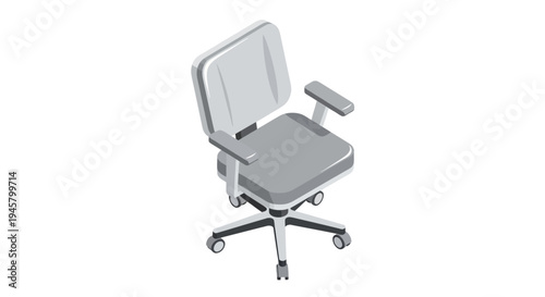 Modern ergonomic office chair with wheels and adjustable armrests.