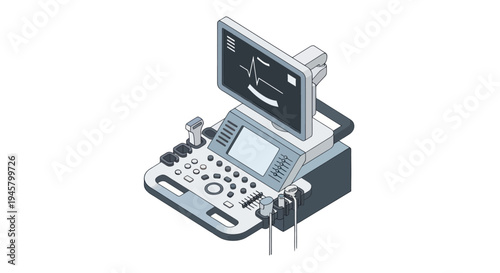 Modern Medical Ultrasound Machine for Diagnostic Imaging and Health Checkups.