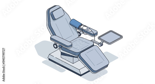 Modern medical examination chair with adjustable features and armrest.