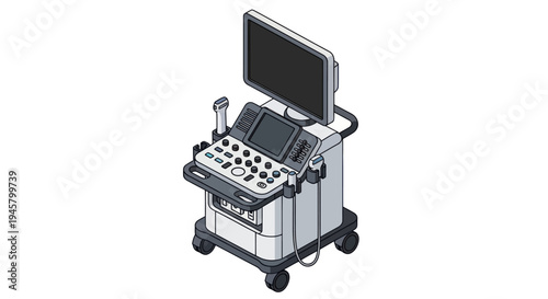 Modern Medical Ultrasound Machine for Diagnostic Imaging and Healthcare.