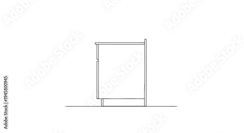 Sleek minimalist side view illustration of an empty metal clothing rack, ideal for modern retail display concepts or stylish home wardrobe organization