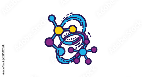 Abstract molecular structure illustration representing connections, networks, and communication