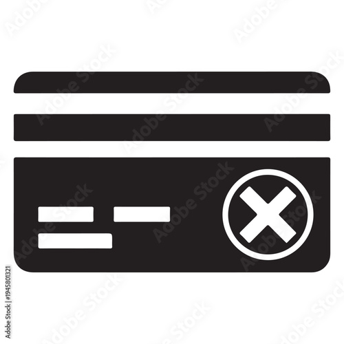 Rejected credit card symbol vector illustration