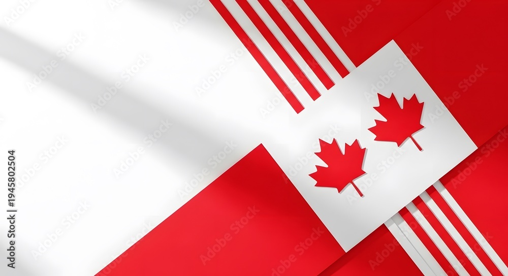 Fototapeta premium Labor day canada celebration with maple leaf flag