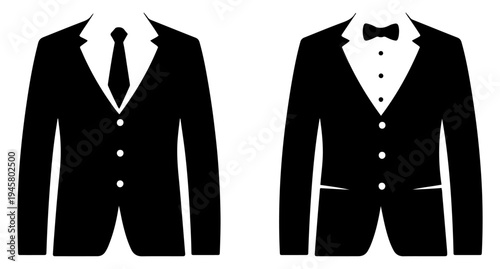 black suit male icon set
