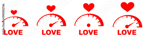 love meter heart level indicator icon

