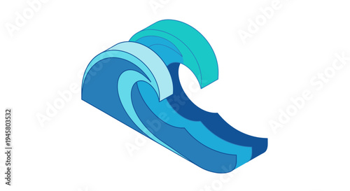 Abstract illustration of a stylized ocean wave with a modern and artistic feel
