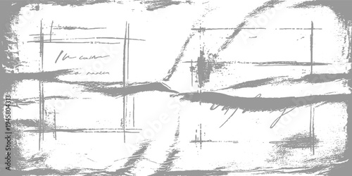 Textured gray grunge background with faint handwritten script and intersecting lines white