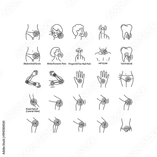 Body parts with pain points indicated