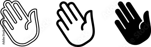Open Hand Palm Gesture Icon Set