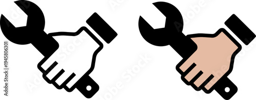 Handshake With Tools Repair Icon