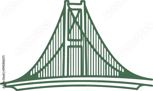 Green Suspension Bridge Silhouette Green bridge Architecture