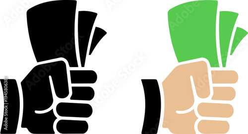 Hand Holding Playing Cards Icon Vector