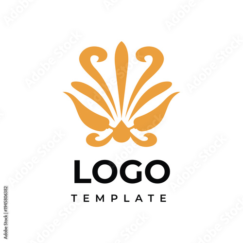 Elegant Ornamental Floral Shape Decorative Style Classic Logo Template