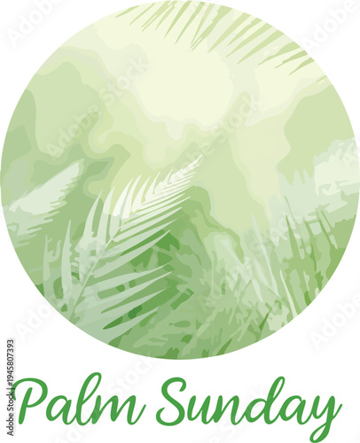 Palm sunday celebration with green palm leaves on for easter