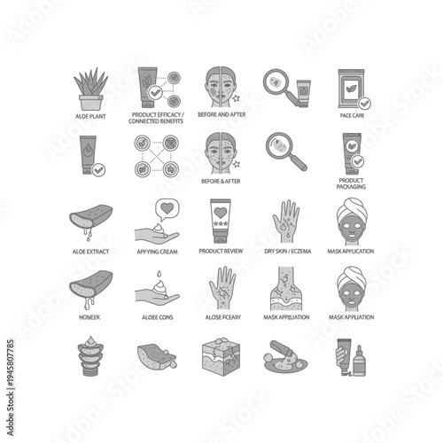 Skincare product application and efficiency illustrations