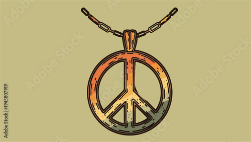 A peace sign necklace, representing hope and harmony