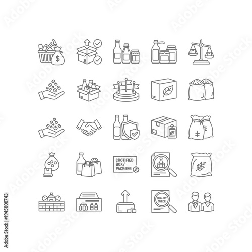 Icons for product packaging and shipping