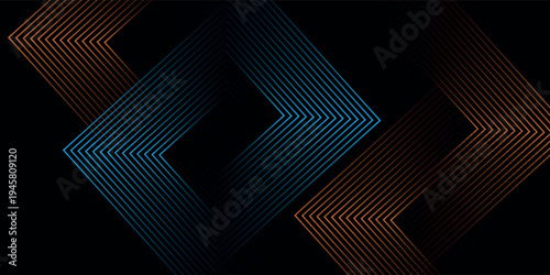 3D orange blue techno abstract background overlap layer on dark space with glowing lines decoration. Modern graphic design element future style concept